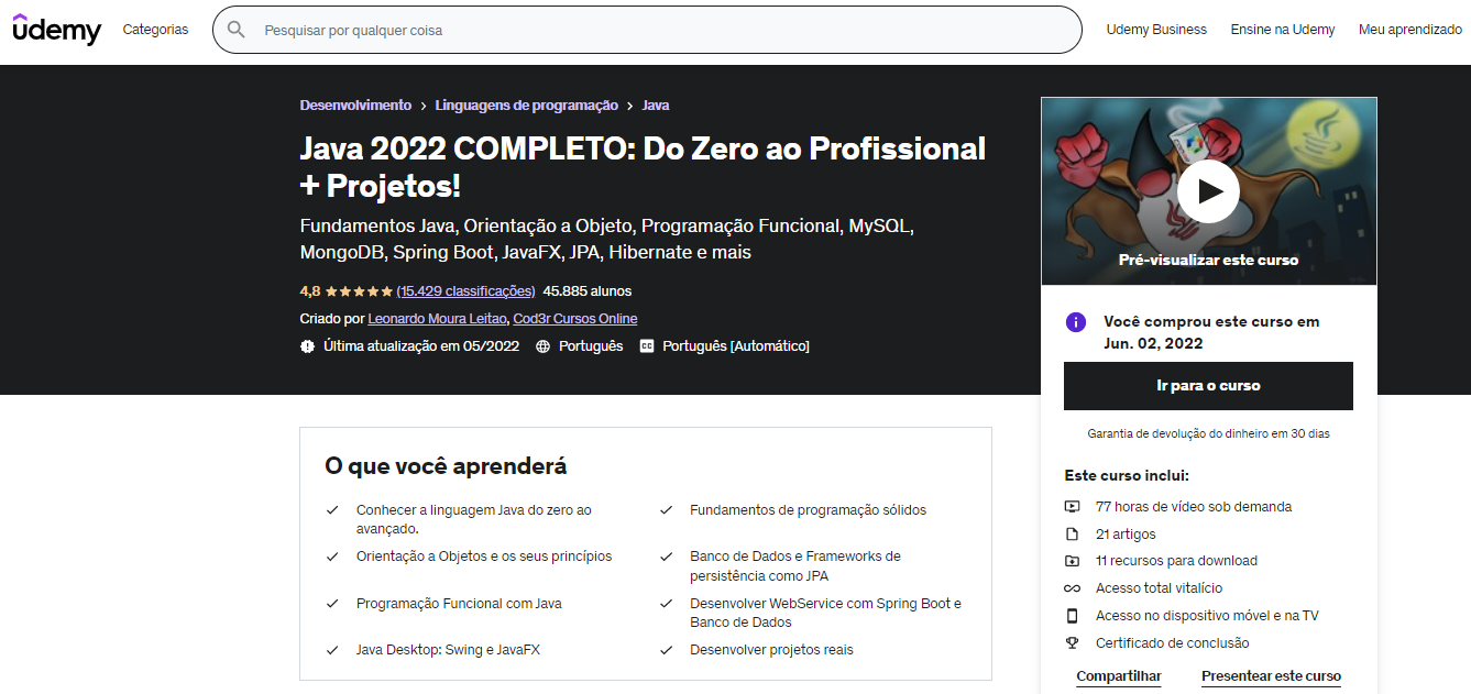Java 2022 COMPLETO